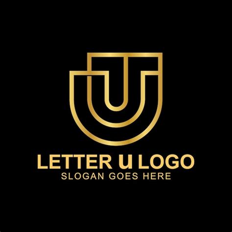 Vector De Logotipo De Letra U Logotipo De Letra Inicial Texto Dorado