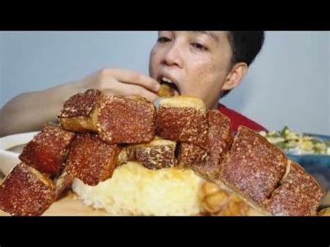 Crispy Lechon Kawali At Ginisang Monggo Mukbang ASMR Filipino Food