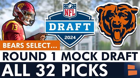 2024 NFL Mock Draft Bears Draft Caleb Williams THIS PLAYER In Full