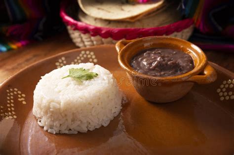 Rice and Beans Mexican Style Homemade Food Stock Photo - Image of ...