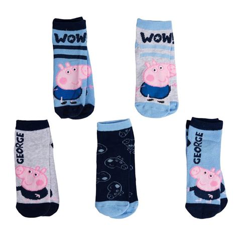 United Labels® Socken Peppa Wutz Socken Für Jungen Blau Grau 5er Pack