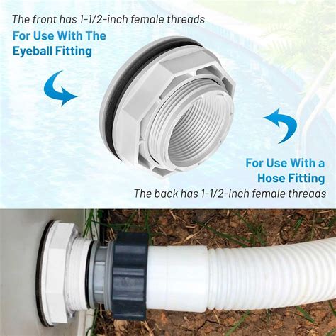 Kfiwszc 12 Above Ground Pool Inlet Fitting With Locknut Gasket Famale