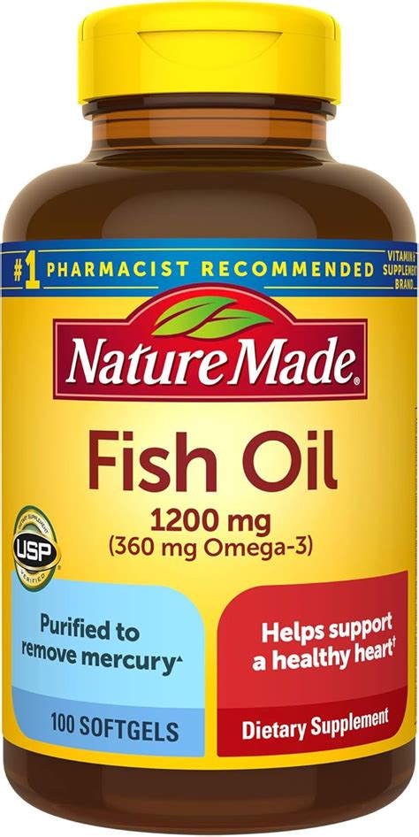 Nature Made Aceite de pescado Omega 3 1200 mg 100 cápsulas blandas 1328