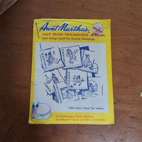 Aunt Martha S HOT IRON TRANSFERS Cross Stitch 3355 Indian Southwest Embroidery EBay