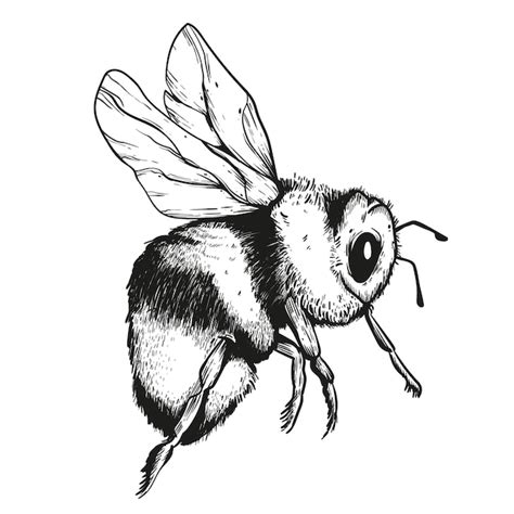 Free Vector Hand Drawn Bee Drawing Illustration