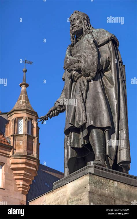 Albrecht Duerer Monument Blue Sky Nuremberg Middle Franconia