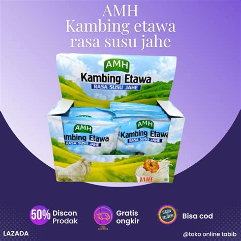 Amh Susu Kambing Etawa Plus Jahe Box Isi Sachet Lazada Indonesia