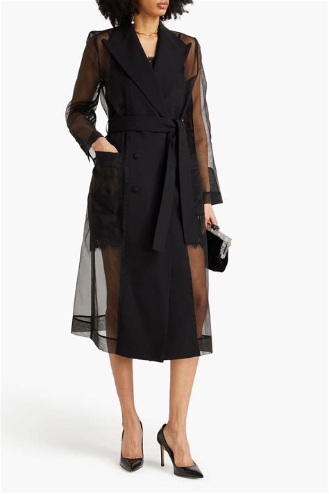 Dolce Gabbana Double Breasted Organza Trench Coat The Outnet