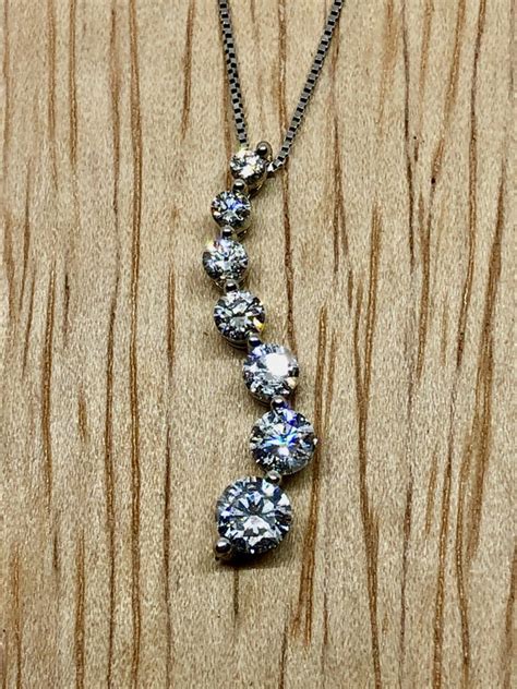 Diamond Journey Pendant Necklace 7 Genuine Natural D Gem