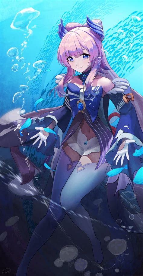 心海「ここみん🌊🐟 ※縦長につきクリック推奨 原神 Genshinimpa」ginlearのイラスト