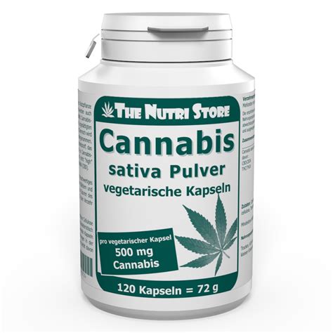 Cannabis 500mg Pulver Kapseln 120 Stk CBD Cannabidiol Cannabis