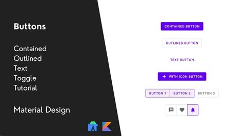 Contained Outlined Text Toggle Buttons Material Design Android