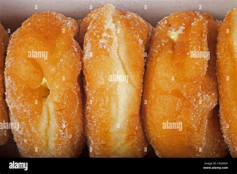 Sainburys Custard Doughnuts Stock Photo Alamy