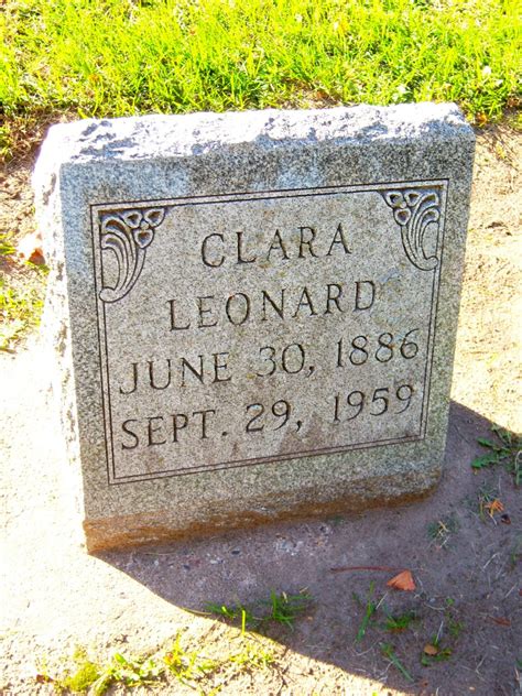 Clara Ellinor Leonard M Morial Find A Grave