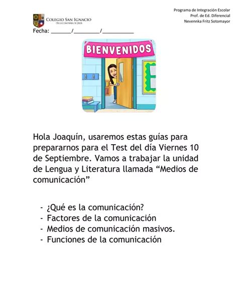 Cuadernillo de actividades FACTORES Y FUNCIONES DE LA COMUNICACIÓN