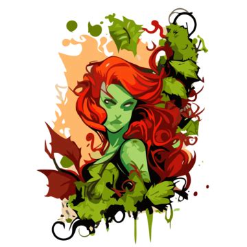 Evil Poison Ivy Villain Cartoon Character Vector Oak Green Vector