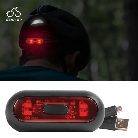 Led Helmet Light Motorcycle Helmet Rechargeable Brake Light