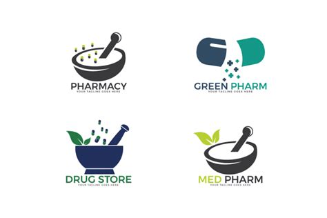 Set Of Pharmacy Logos Pharmaceutical Company Logos 174506 Logos Design Bundles