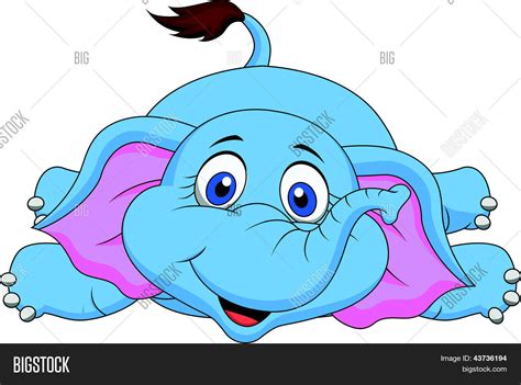 Vector Y Foto Dibujos Animados De Lindo Elefante Bigstock