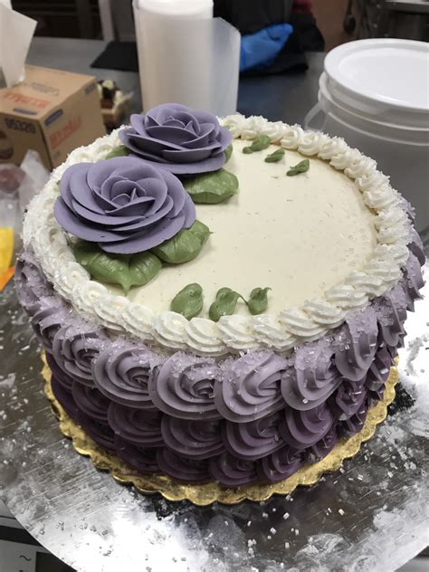 Purple Rosette Cake I Decorated At Work R Baking