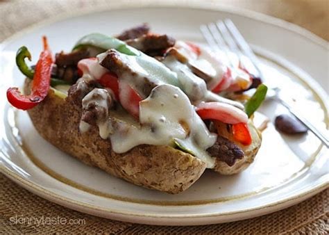 Loaded Philly Cheesesteak Baked Potato