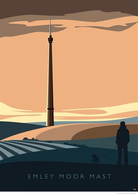 Emley Moor Mast Poster Emley Moor Mast Travel Posters Vintage