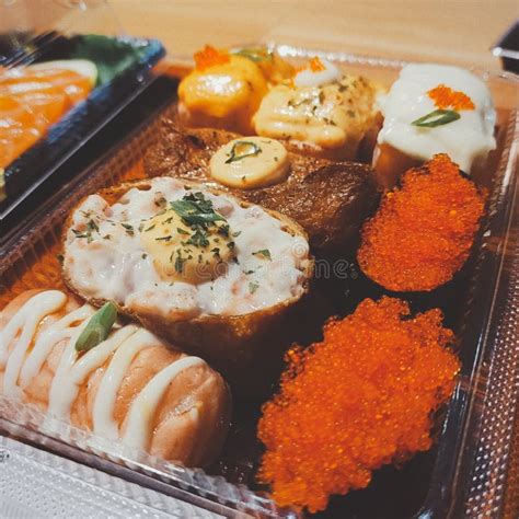 Pack Of Sushi Stock Image Image Of Mentai Salmon Meat 266652239