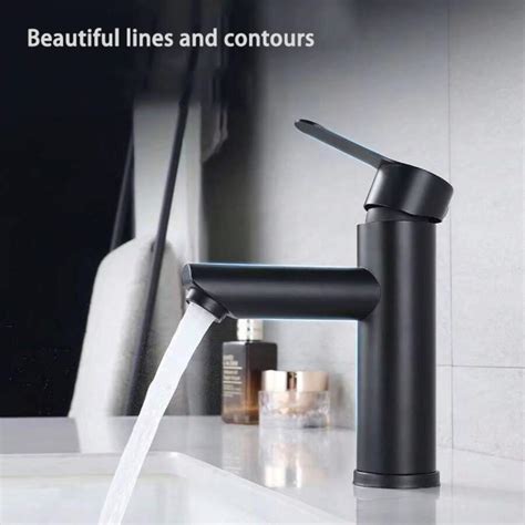 Stainless Steel Bathroom Faucet Countertop Mounted Hot And Cold Water Basin Mixer Tap Matte