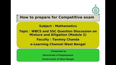 Mathematics WBCS And SSC CHSL Question Pattern Discussion On Mixture