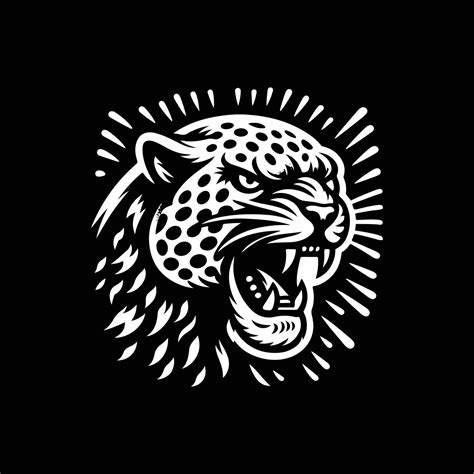 Angry Leopard Art Design Angry Leopard Silhouette Illustration Black
