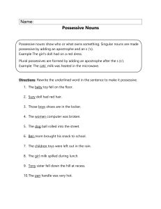 Possessive Adjectives W Fw Hl