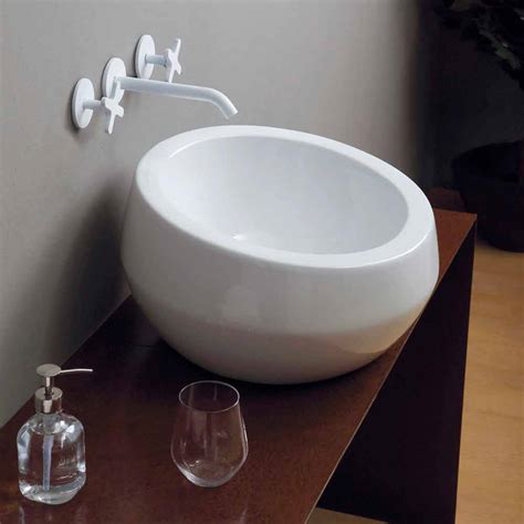 Lavabo Dappui Circulaire De Design En Céramique Fait En Italie Elisa