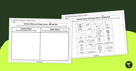 Common And Proper Nouns Sorting Task Teach Starter