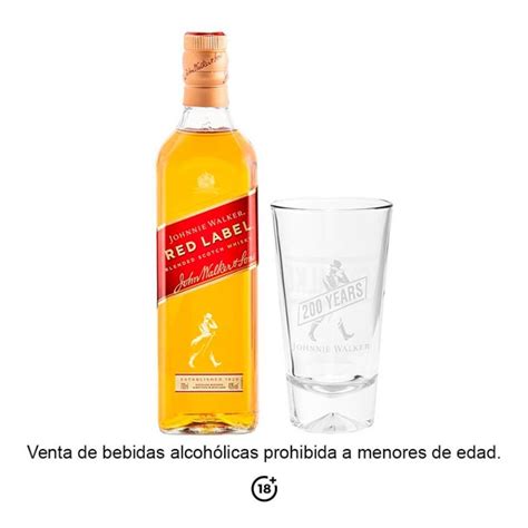 Whisky Johnnie Walker Red Label Ml Vaso High Ball Walmart