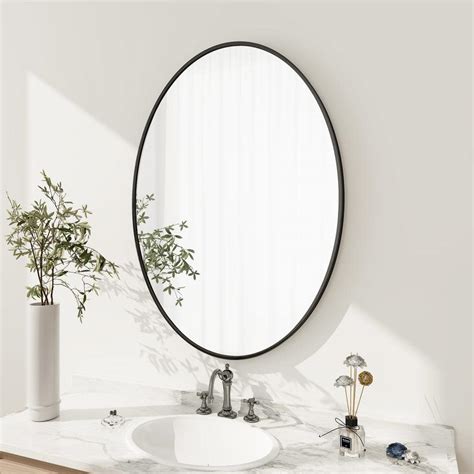 Glsland In W X In H Oval Metal Framed Wall Bathroom Vanity