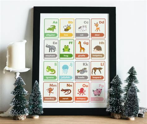 Printable Animals Alphabet Flashcards Abc Montessori Etsy