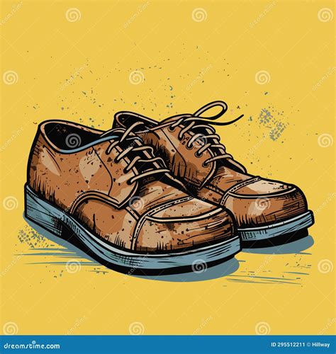 A Pair Of Men S Very Worn And Dirty Shoes Simple Vector Stock Vector