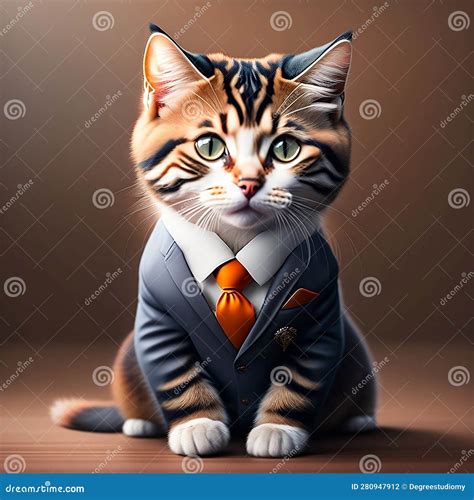 Beautiful Cute Kitten In A Suit Cat In Suit Pets Generative Ai Ai