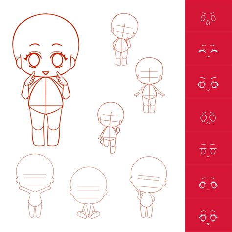 Procreate Chibi Stamps Full Body Anime Stamps Brushes Procreate Anime