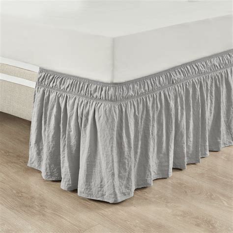 Ruched Ruffle Elastic Easy Wrap Around Bed Skirt Lush Decor