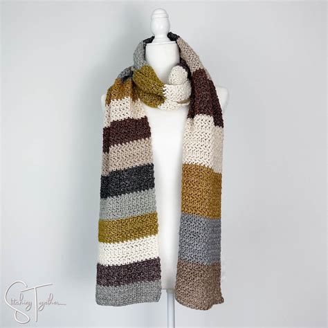 Striped Scarf Crochet Pattern Stitching Together