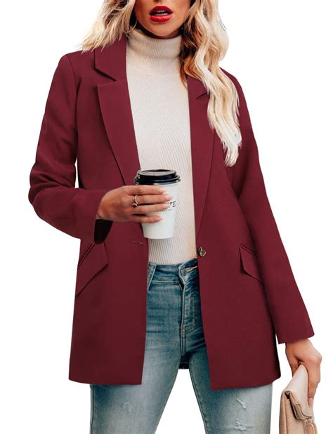 CRAZY GRID Womens Casual Blazer Jacket Long Sleeve Open Front Work