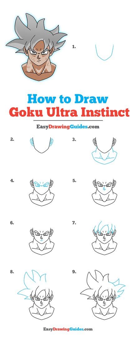 Easy Drawing Guides On Twitter Goku Ultra Instinct Drawing Lesson