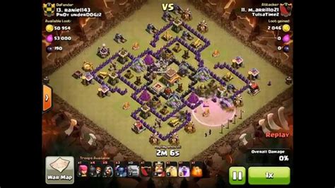 3 Star Th8 Base Golem Wizard Pekka Gowipe Clash Of Clans Youtube