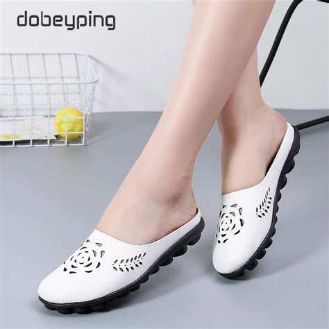 Loafers Flats Shoes Breathable Summer Shoes Woman Genuine Leather Flats Womens Aliexpress