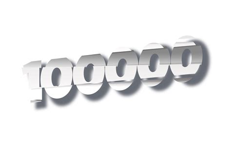 100000 subscribers celebration greeting Number with cutting design ...