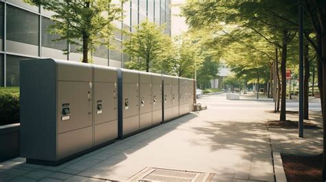 Premium Ai Image A Visually Appealing Shot Of Parcel Lockers In A