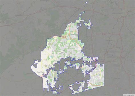 Map of South Fulton city, Georgia