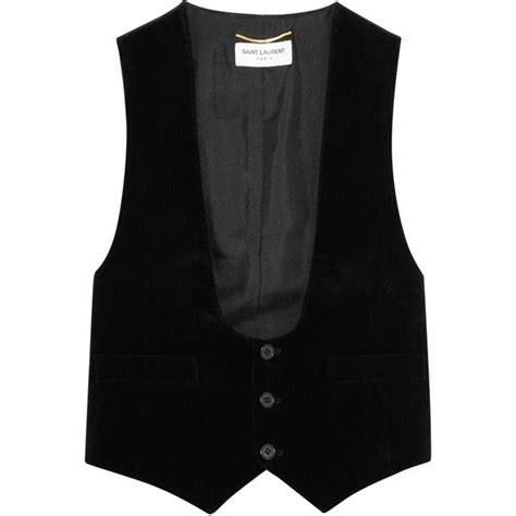 Saint Laurent Velvet And Cotton Twill Vest 350 Liked On Polyvore