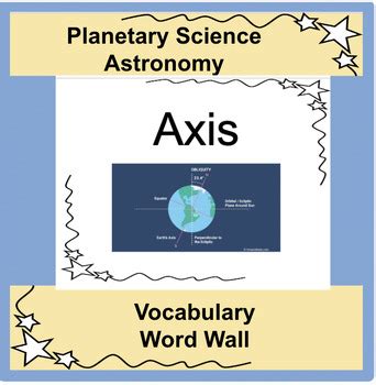 Planetary Science Astronomy Word Wall Vocabulary Words Middle School